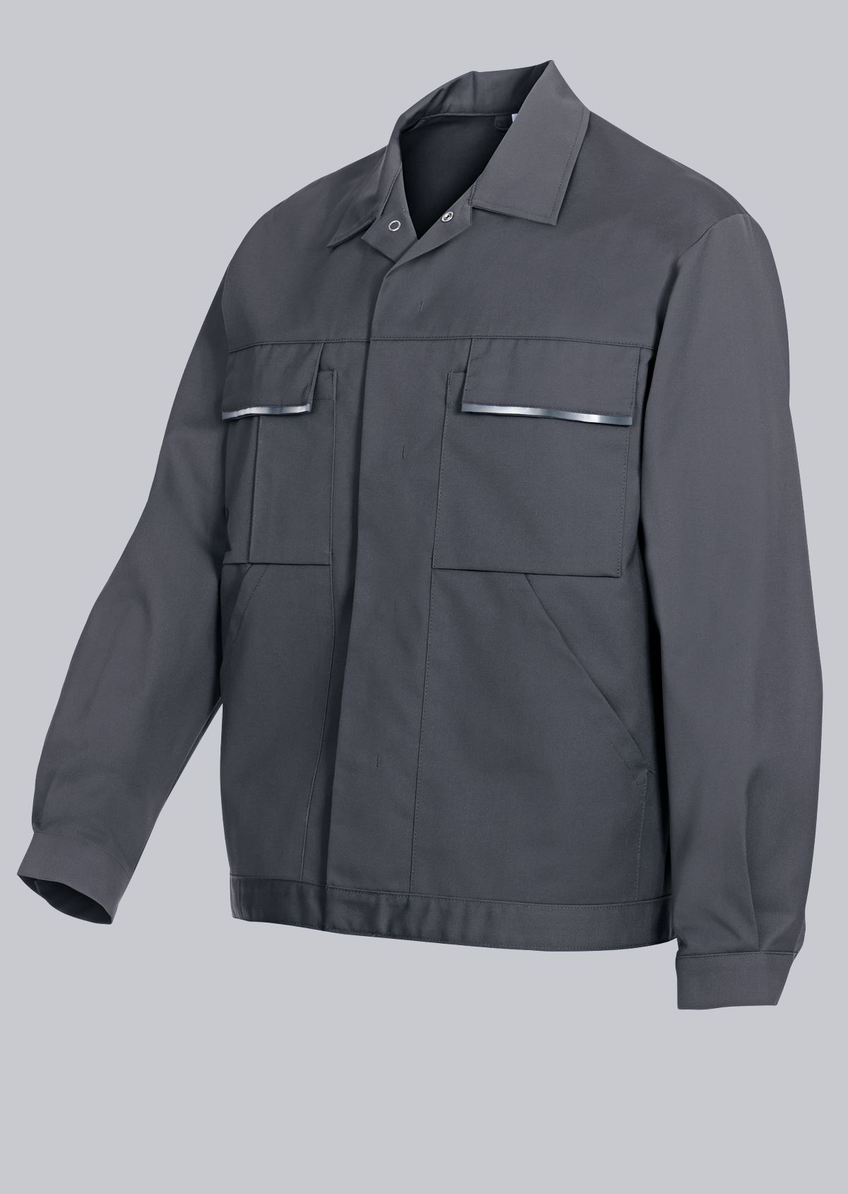 1602-559-53 BP® Arbeitsjacke mit verdeckten Knöpfen dunkelgrau Cover Bild